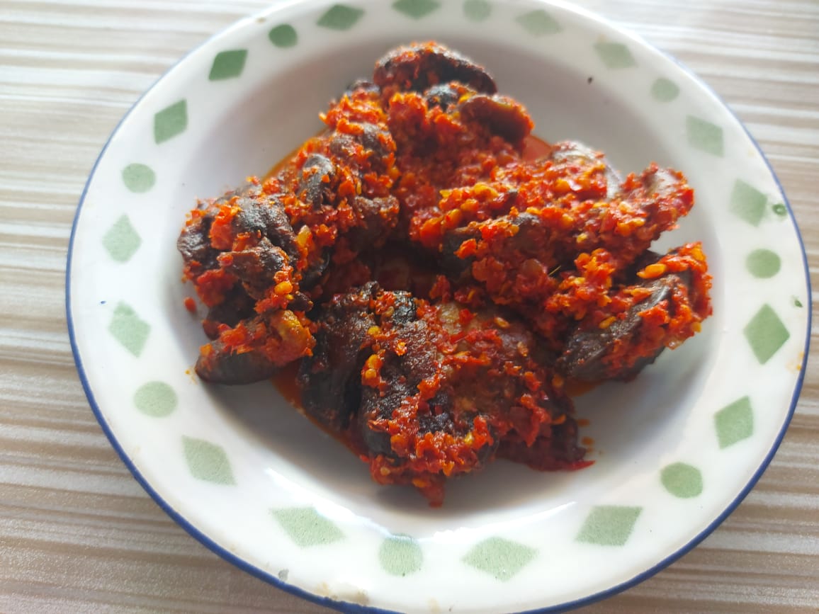 Nasi Padang Ampela Ati Balado