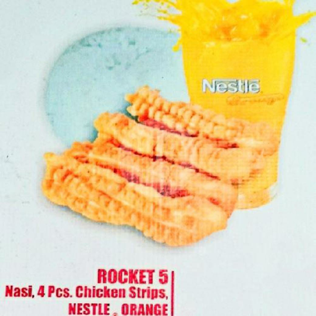 PAKET ROCKET 5 (Nasi, 4pcs Chicken Strips, Nestea Ice)