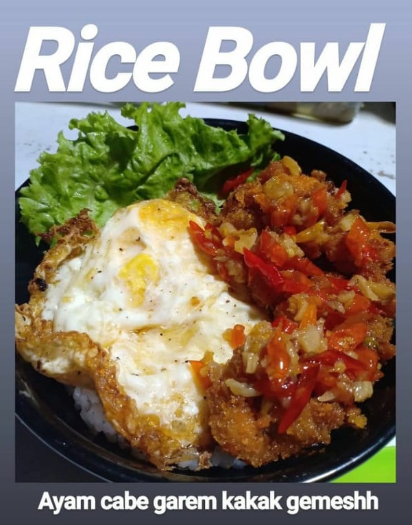 Ricebowl Ayam Cabe Garam Kakak Gemes Cak Suga